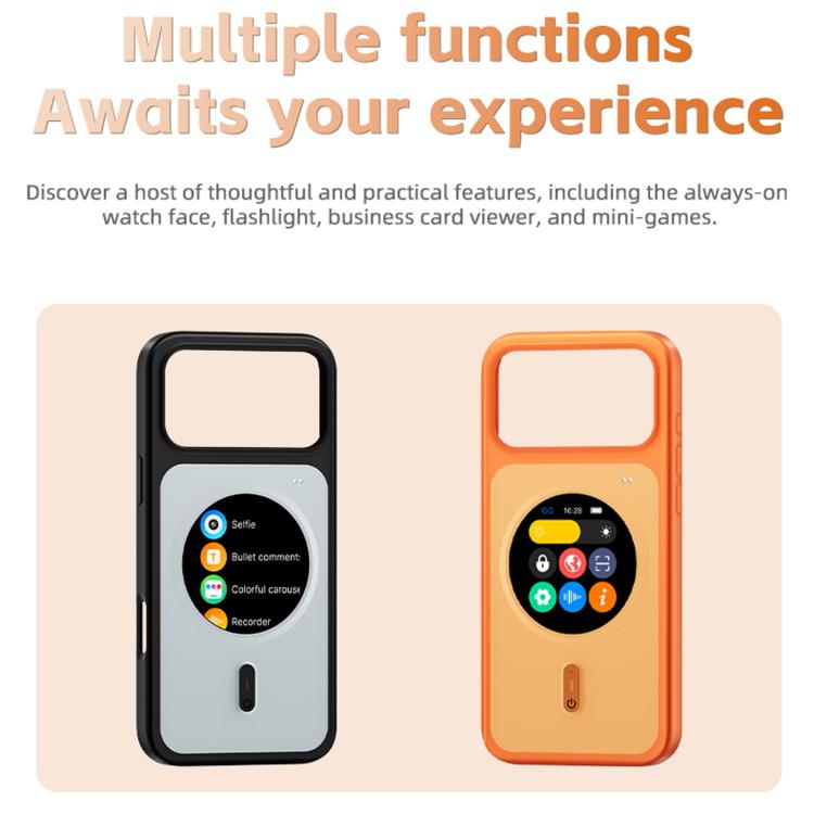 Custodia per iPhone 17 Pro Max con schermo rotondo HD a colori da 1,85 pollici, custodia per smartphone con proiezione dello schermo fai-da-te