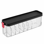 Scatola organizer impilabile per cavi con coperchio, sottile contenitore in plastica con scomparti multipli per cavi da scrivania, organizer trasparente per cassetti di cosmetici e accessori da bagno.
