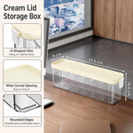 Scatola organizer impilabile per cavi con coperchio, sottile contenitore in plastica con scomparti multipli per cavi da scrivania, organizer trasparente per cassetti di cosmetici e accessori da bagno.