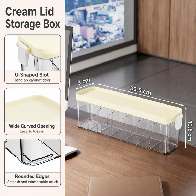 Scatola organizer impilabile per cavi con coperchio, sottile contenitore in plastica con scomparti multipli per cavi da scrivania, organizer trasparente per cassetti di cosmetici e accessori da bagno.
