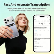 B86 Intelligent Noise-Reduction & Transcription Card-Shaped Voice Recorder, Bluetooth Magnetic AI Translator, 32GB, 64GB, No Memory Card