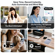 B86 Intelligent Noise-Reduction & Transcription Card-Shaped Voice Recorder, Bluetooth Magnetic AI Translator, 32GB, 64GB, No Memory Card