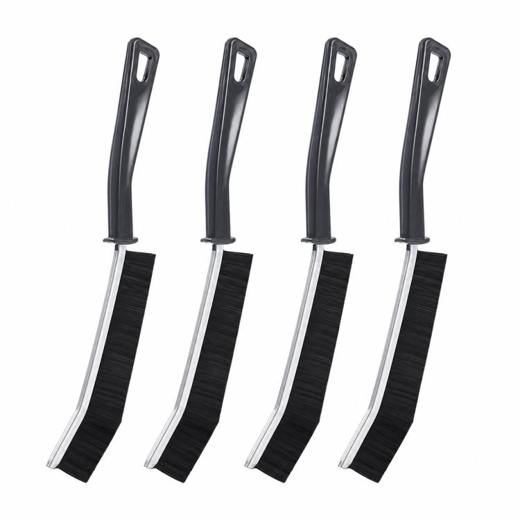 4 pezzi/confezione Spazzola per la pulizia di fessure con setole dure Spazzola piatta ultra sottile per la pulizia di fughe di piastrelle, binari di finestre, binari di porte scorrevoli e lavatrici,
