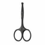 Forbici di sicurezza per peli del naso per uomo e donna, forbici curve per rifinire i peli del viso, forbici per la cura della persona in acciaio inossidabile.