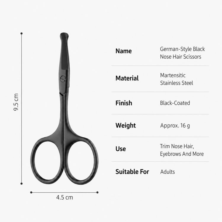 Forbici di sicurezza per peli del naso per uomo e donna, forbici curve per rifinire i peli del viso, forbici per la cura della persona in acciaio inossidabile.