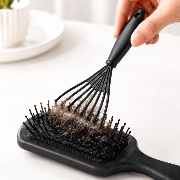 Strumento per la pulizia delle spazzole per capelli, mini rastrello per la pulizia delle spazzole, pettine a uncino per rimuovere capelli, polvere e lanugine dalle spazzole a rullo e dai cuscinetti degli airbag.