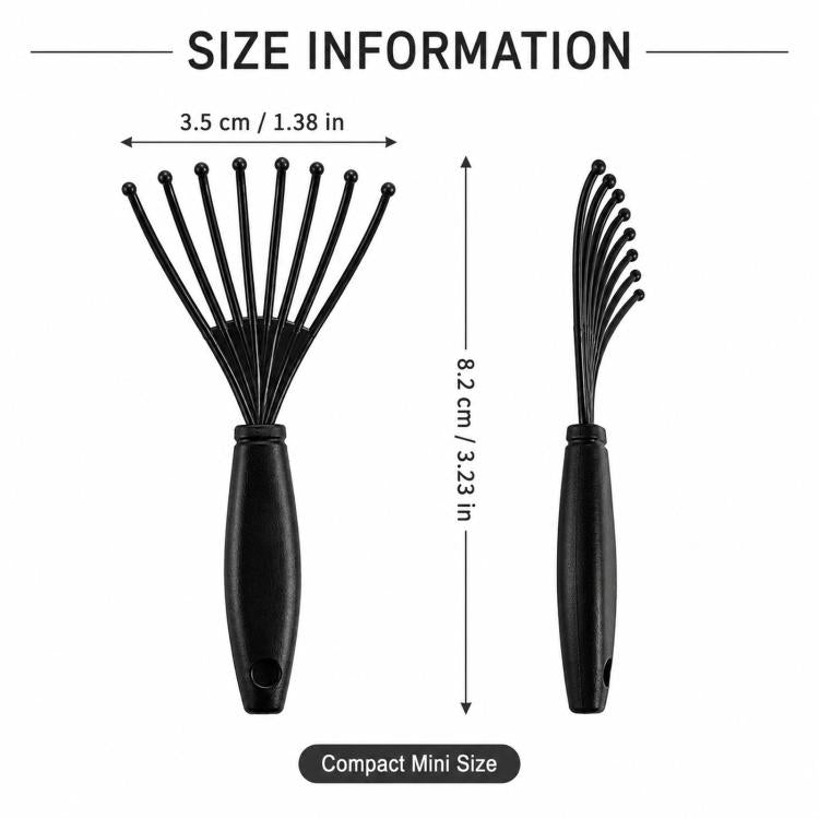 Strumento per la pulizia delle spazzole per capelli, mini rastrello per la pulizia delle spazzole, pettine a uncino per rimuovere capelli, polvere e lanugine dalle spazzole a rullo e dai cuscinetti degli airbag.