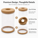 Vaso idroponico in plastica PET trasparente autoirrigante con tappo in silicone morbido e base antiscivolo, vaso da scrivania infrangibile e mini acquario per Pothos, edera ed erbe aromatiche.