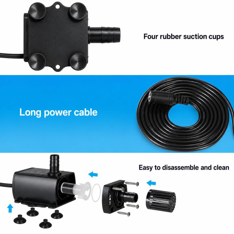 Pompa sommergibile CC per filtri acquari, pompe di sovralimentazione, QR50R 5V 1.2W-USB, QR50D 12V 10W-DC, QR50B 5V 4.8W-USB