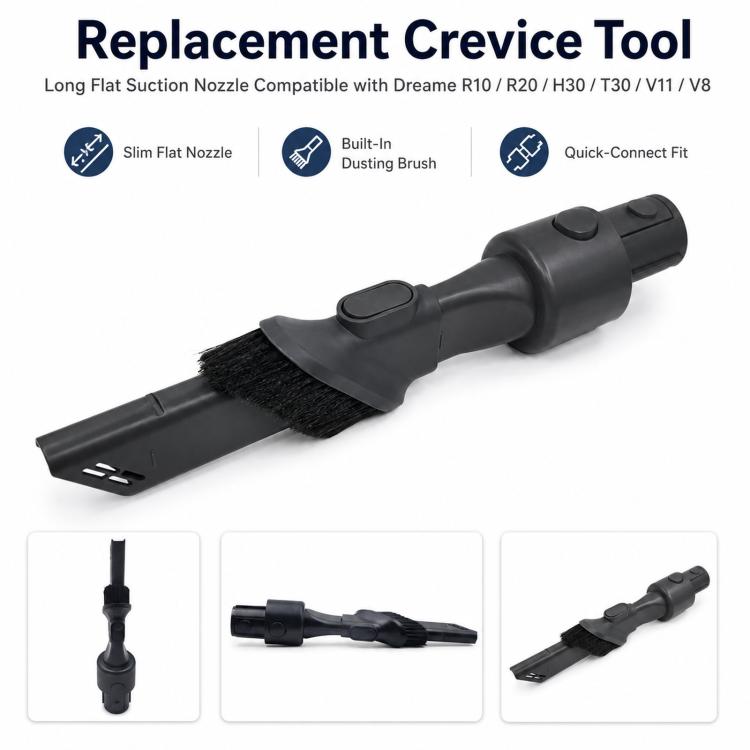 Kit di accessori per aspirapolvere in 2 pezzi: bocchetta a lancia lunga e spazzola per la polvere per aspirapolvere Dreame R10 / R20 / T30 / V11 / V8 / H30, 2-Piece Kit