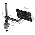 10-32 Inch Computer Monitor Desktop Tray Clip Adjustable Cantilever Stand, ZX-MT012N