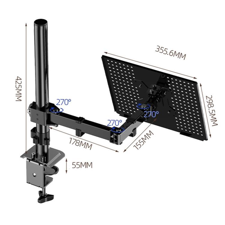 10-32 Inch Computer Monitor Desktop Tray Clip Adjustable Cantilever Stand, ZX-MT012N