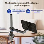 10-32 Inch Computer Monitor Desktop Tray Clip Adjustable Cantilever Stand, ZX-MT012N