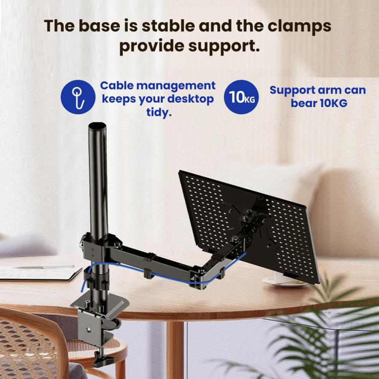 10-32 Inch Computer Monitor Desktop Tray Clip Adjustable Cantilever Stand, ZX-MT012N