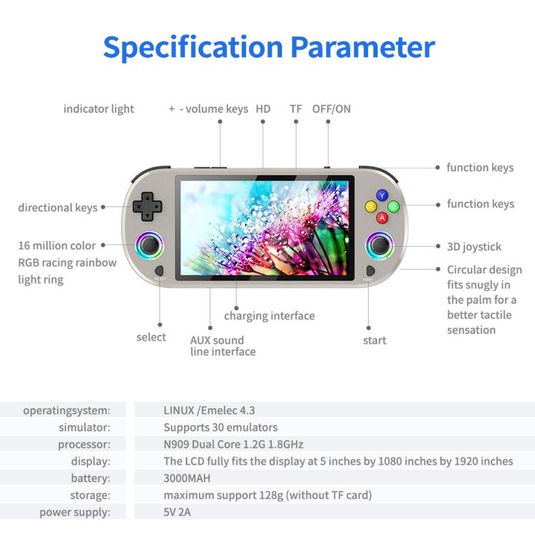 SJGAM M22 PRO Console di gioco portatile 5" HD IPS