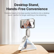TELESIN Magnetic Phone Selfie Stick Zoom Control Tripod 13cm Pocket-Sized Foldable Lightweight Aluminum Travel Phone Holder, P1-TSS-006