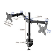 Desk Clamp Style Multi-Angle Rotating Laptop Screen Stand With Height Adjustment, ZX-MT022