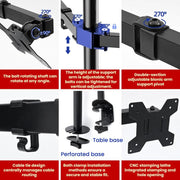 Desk Clamp Style Multi-Angle Rotating Laptop Screen Stand With Height Adjustment, ZX-MT022