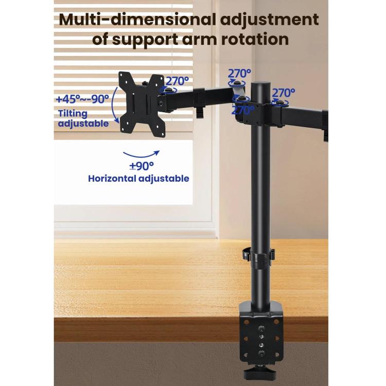 Desk Clamp Style Multi-Angle Rotating Laptop Screen Stand With Height Adjustment, ZX-MT022