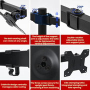 Dual-Screen LCD Monitor Telescopic Rotating Dual-Arm Stand, ZX-MT022N
