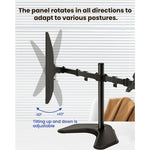 Dual-Screen LCD Monitor Telescopic Rotating Dual-Arm Stand, ZX-MT022N