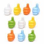 Confezione da 10 ganci da parete a forma di pollice in su, simpatici fermacavi adesivi, organizer per cavi, appendiabiti da scrivania multiuso., Random Color