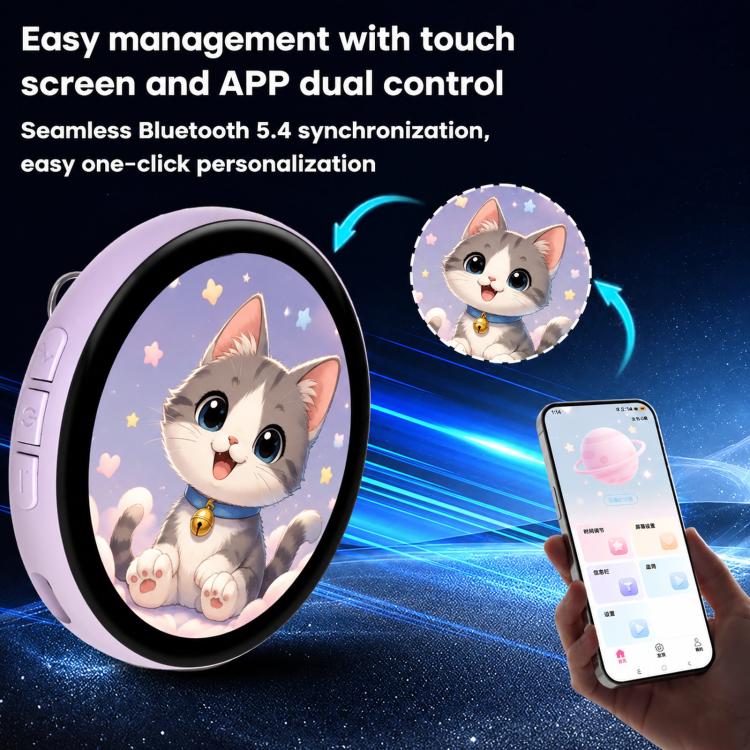 Display dinamico per badge anime con touchscreen HD da 1,85 pollici, app Bluetooth.