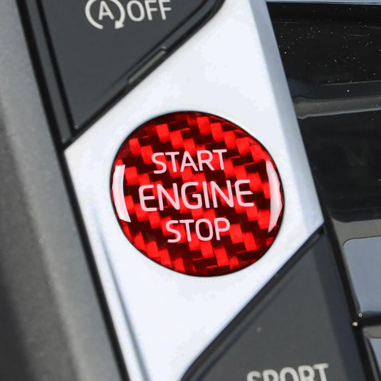 Adesivo con pulsante di avviamento motore per modelli BMW con telaio G., Black, Red, German, Red Edge