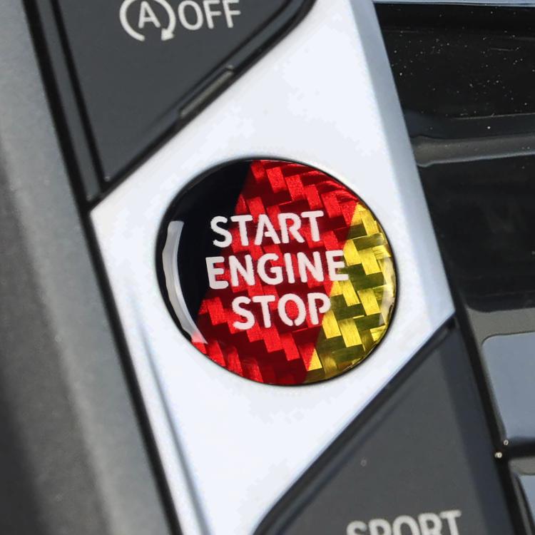 Adesivo con pulsante di avviamento motore per modelli BMW con telaio G., Black, Red, German, Red Edge