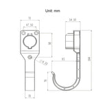 Supporto staffa per connettore ricarica EV J1772 USA