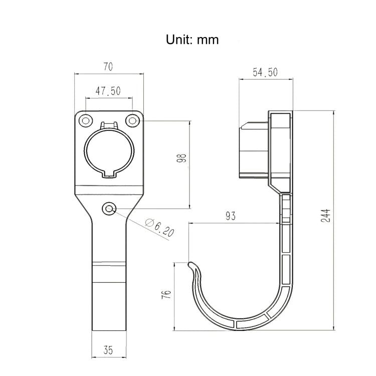 Supporto staffa per connettore ricarica EV J1772 USA