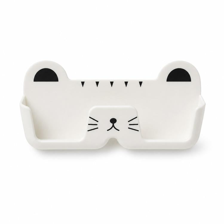 Simpatico portaocchiali da parete a forma di gatto, adesivo senza fori, organizer per occhiali da vista, scatola salvaspazio per occhiali da sole per comodino, armadio, toeletta, auto