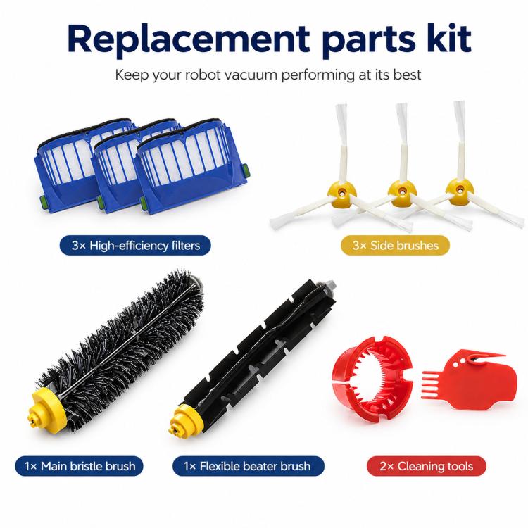 Kit di ricambi 10 in 1 per iRobot Roomba serie 600, 690, 650, 620, 630, 651, 655 e 614., 10 In 1