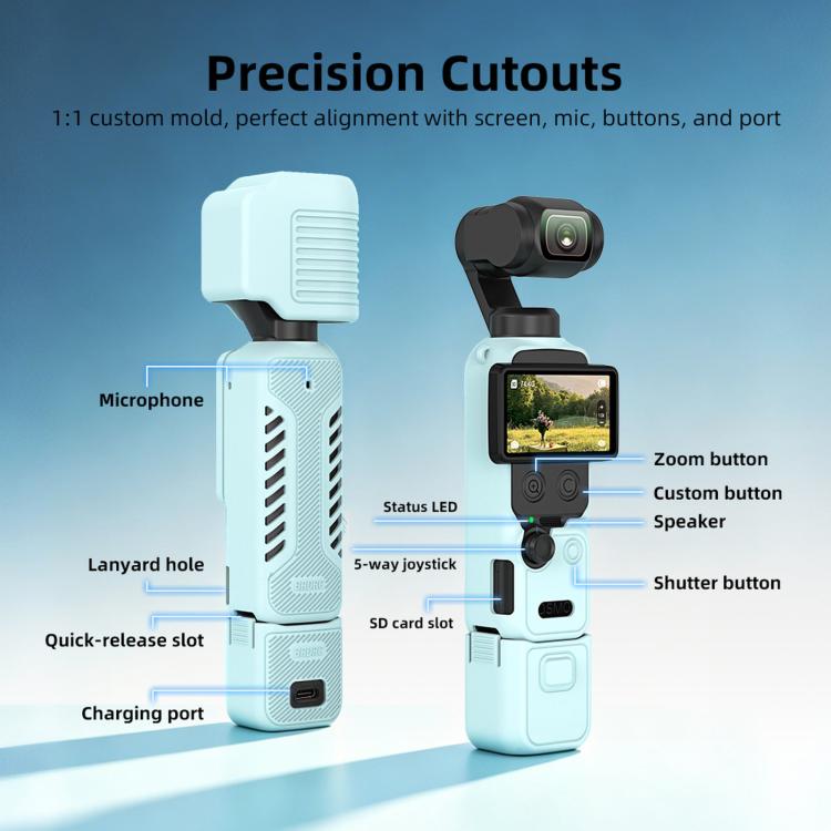 Custodia protettiva in silicone con parasole per display BRDRC per DJI Osmo Pocket 4.
