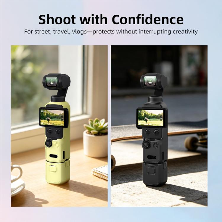 Custodia protettiva in silicone con parasole per display BRDRC per DJI Osmo Pocket 4.