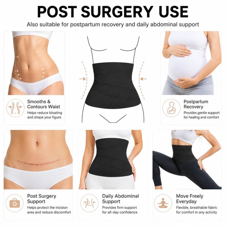 Fascia modellante da donna per il controllo dell'addome, elastica, 5M, 6M