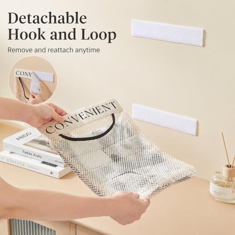 Confezione da 2 porta sacchetti per la spesa, borsa portaoggetti a rete rimovibile da parete con velcro adesivo, dispenser elastico per sacchetti di plastica per ante di armadietti da cucina