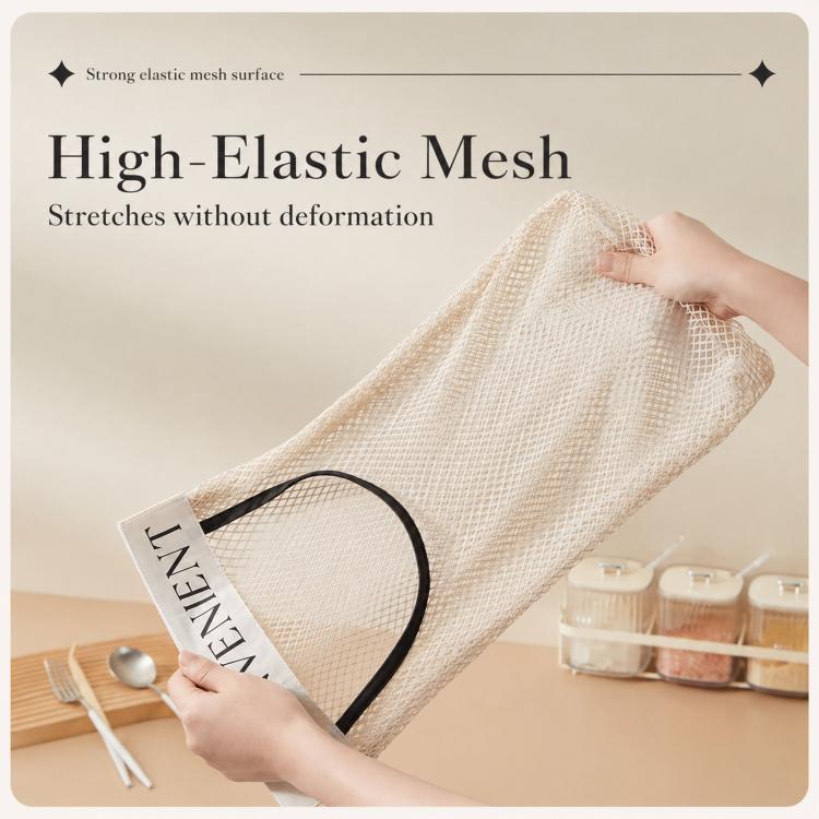 Confezione da 2 porta sacchetti per la spesa, borsa portaoggetti a rete rimovibile da parete con velcro adesivo, dispenser elastico per sacchetti di plastica per ante di armadietti da cucina