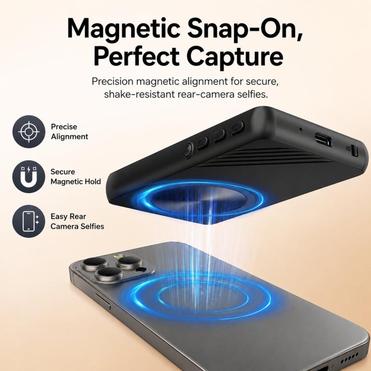 Specchio magnetico per schermo del telefono, fotocamera posteriore wireless, display per selfie