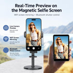 Specchio magnetico per schermo del telefono, fotocamera posteriore wireless, display per selfie