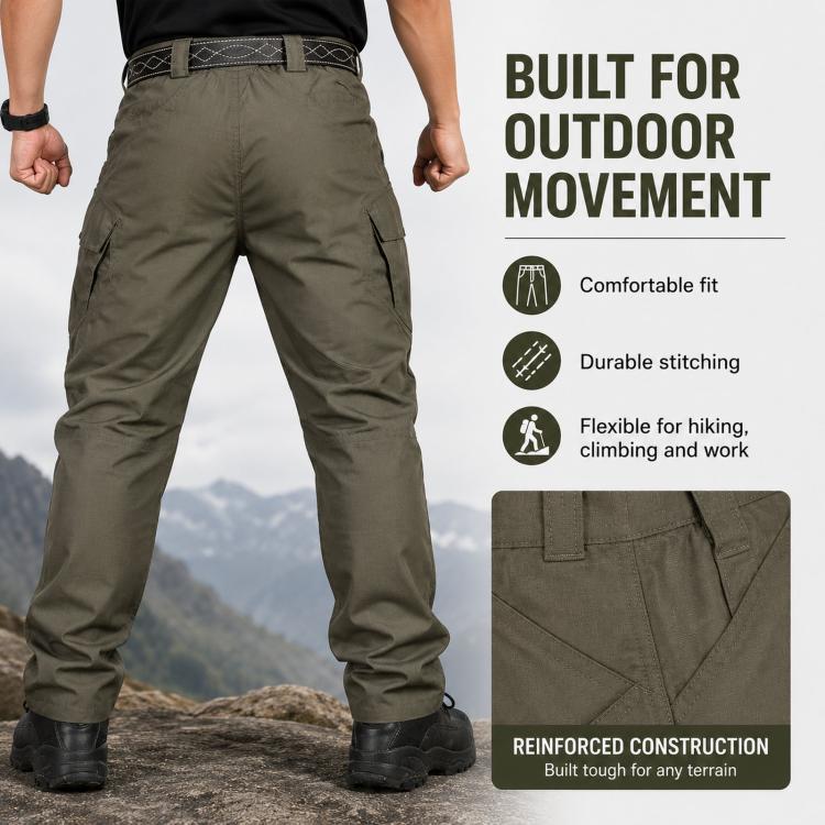 Pantaloni lunghi da trekking uomo resistenti e traspiranti