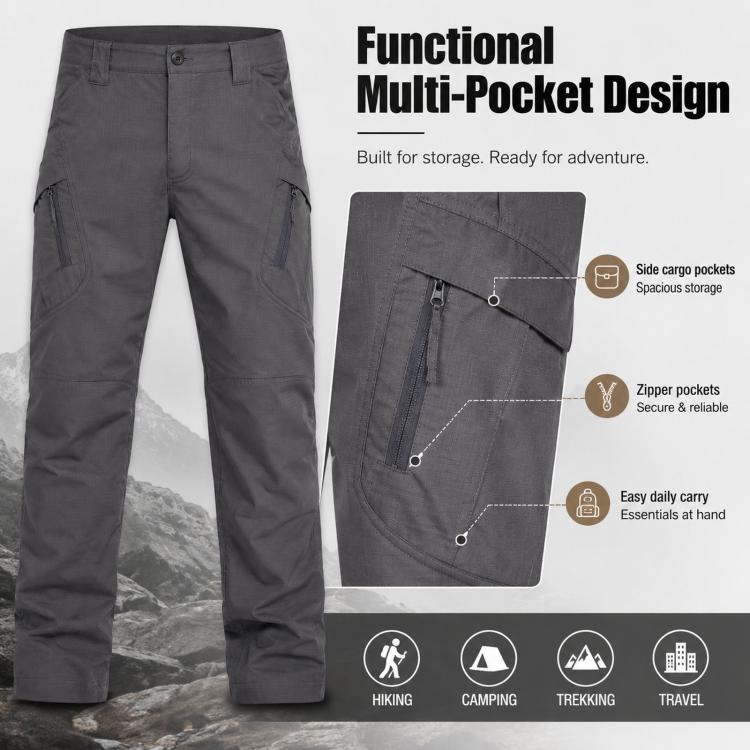 Pantaloni lunghi da trekking uomo resistenti e traspiranti