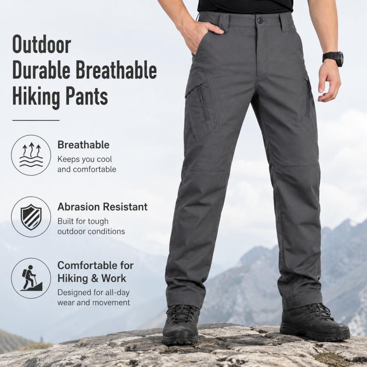 Pantaloni lunghi da trekking uomo resistenti e traspiranti