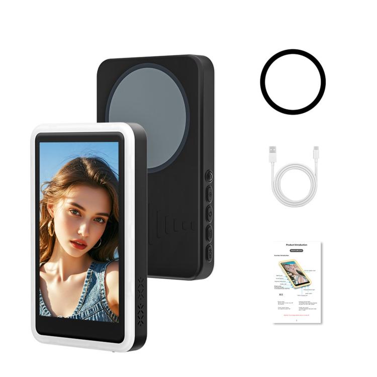 Dispositivo wireless per la duplicazione dello schermo posteriore dello smartphone con luce di riempimento, Bluetooth per esterni, display magnetico per selfie