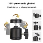 Supporto per smartphone Live Stand e treppiede con morsetto girevole, supporto multifunzionale a 360 gradi per riprese dall'alto, 1/4 Tripod Head + Clamp, Tripod Head