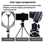 Supporto per smartphone Live Stand e treppiede con morsetto girevole, supporto multifunzionale a 360 gradi per riprese dall'alto, 1/4 Tripod Head + Clamp, Tripod Head
