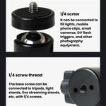 Supporto per smartphone Live Stand e treppiede con morsetto girevole, supporto multifunzionale a 360 gradi per riprese dall'alto, 1/4 Tripod Head + Clamp, Tripod Head