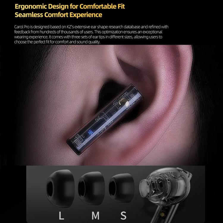 Auricolari Bluetooth KZ-Carol Pro con cancellazione attiva del rumore (ANC), Carol Pro