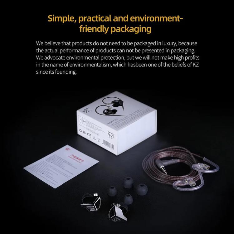 Auricolari in-ear dinamici KZ ZVX PRO con cavo da 1,2 m, bassi profondi e audio Hi-Fi per monitoraggio., Standard, With Mic