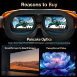 Visore VR intelligente 4K Ultra HD con proiezione 3D da 1.000 pollici, visore da gioco universale, WIFI Orange, WIFI Black, DP Orange, DP Black, WIFI Orange+TX Cable, WIFI Black+TX Cable, DP Orange+HDMI To DP cable, DP Black+HDMI To DP cable